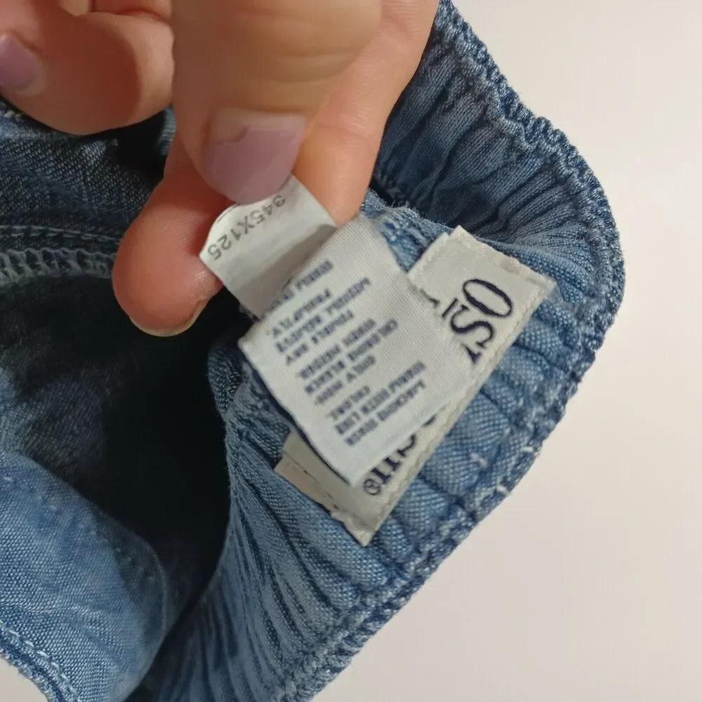 OshKosh Girls 6 Blue Jean‎ Skort Ancor Pocket Elastic Waist Pull On 100% Cotton
